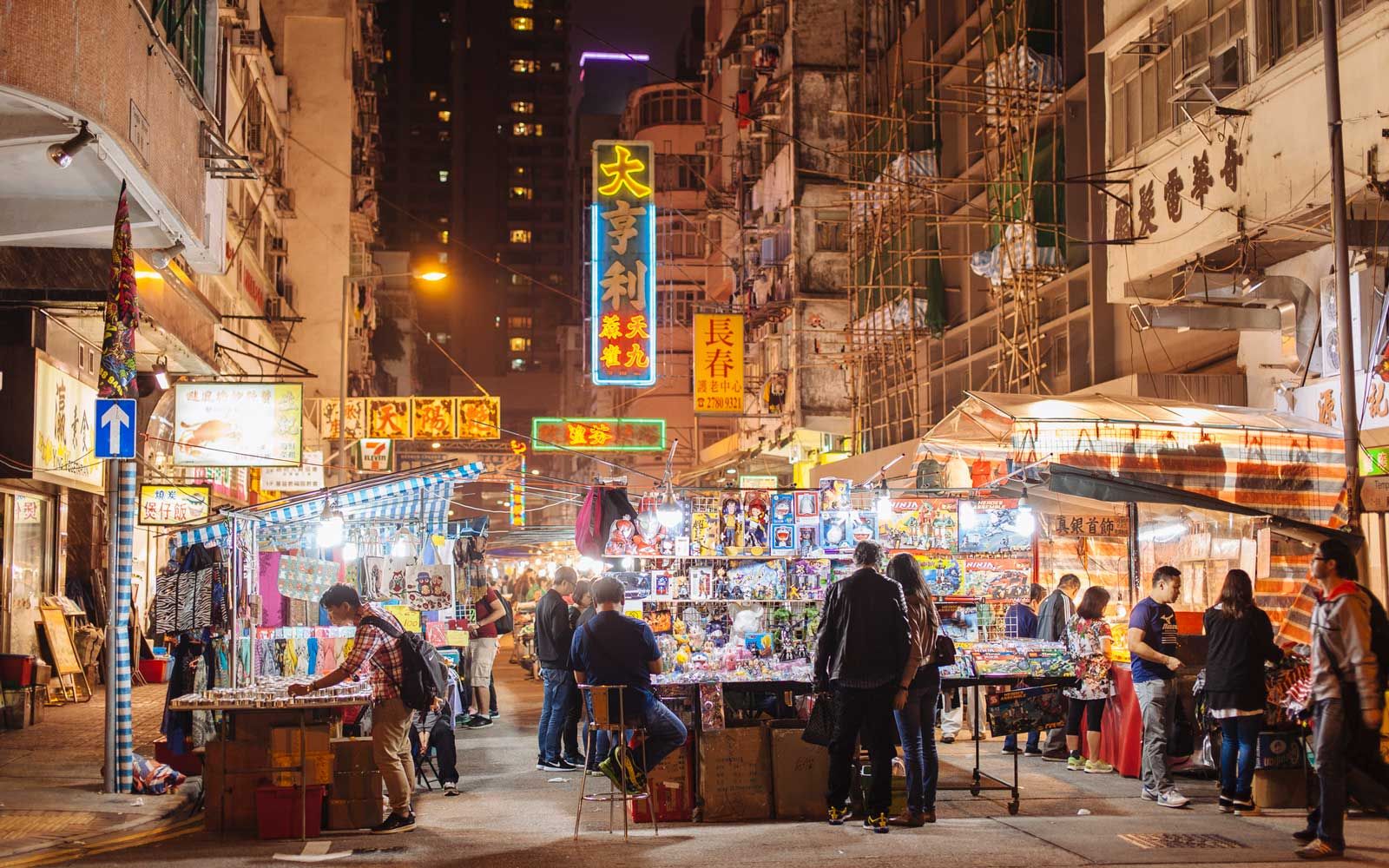 템플 스트리트 야시장, 홍콩, 중국에서 관광객