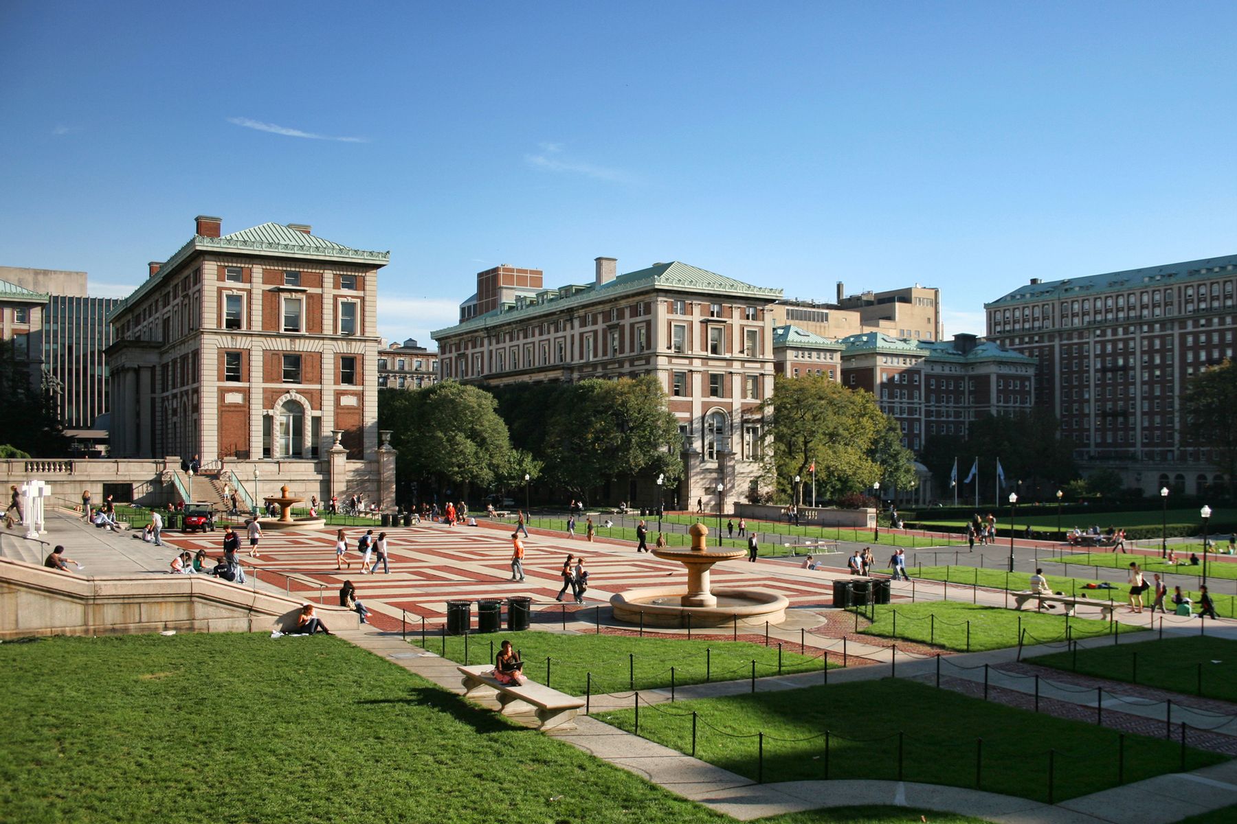 Blick auf den Rasen der Columbia University